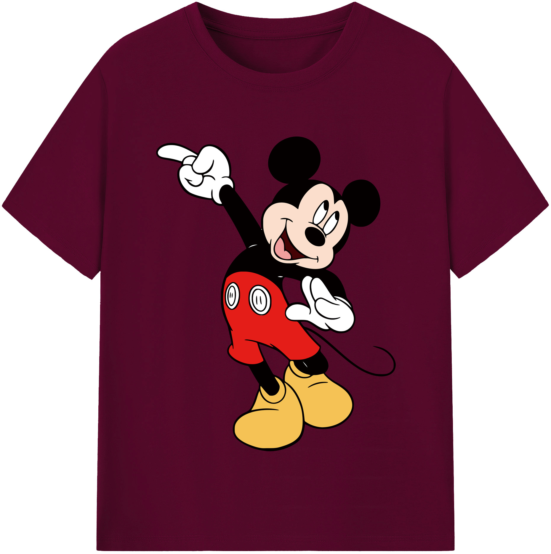 （画像用） ミッキーマウス Mickey Mouse レディースカジュアルプリントTシャツ（綿100％）